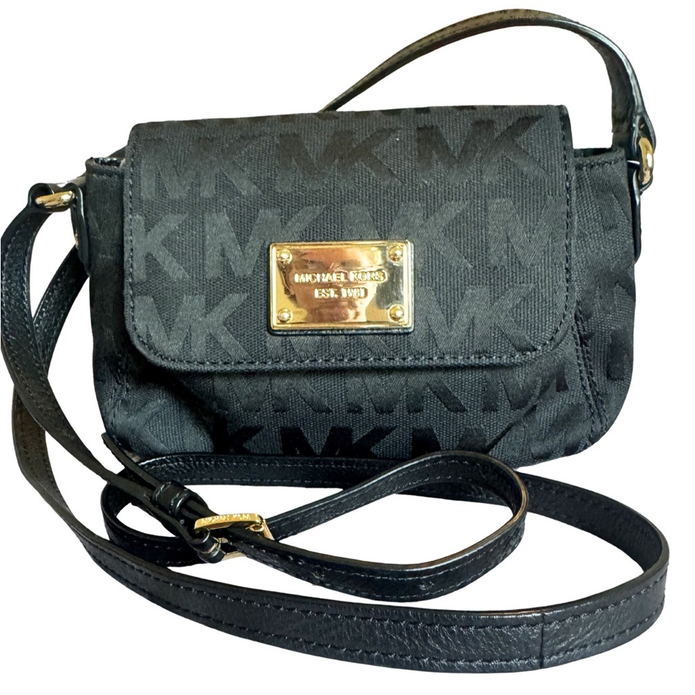 Michael Kors Black MK Logo Crossbody